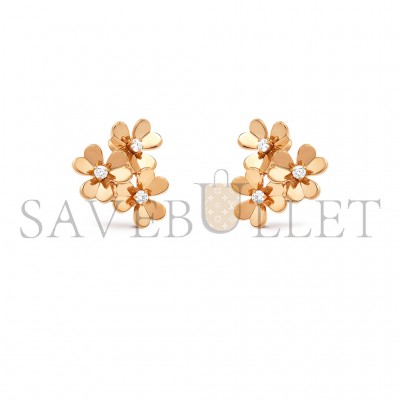 VAN CLEEF ARPELS FRIVOLE EARRINGS, 3 FLOWERS, MINI MODEL VCARP2NL00